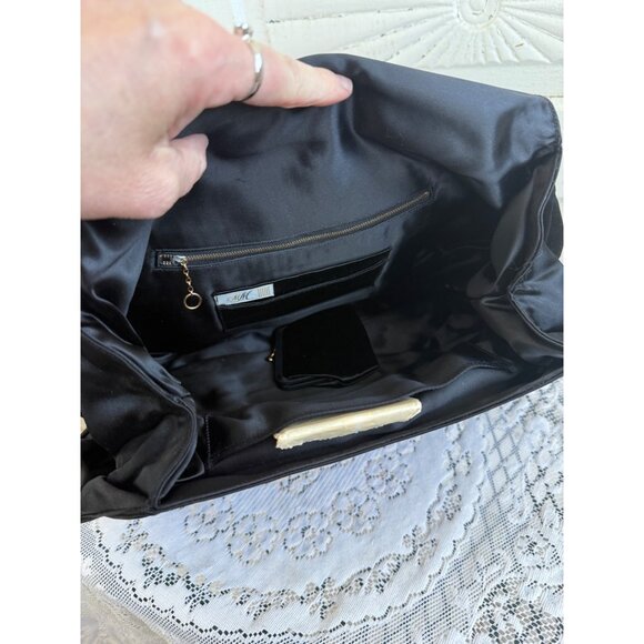 Vintage 60's Morris Moskowitz Satin Envelope Hand Muff Evening Purse - Picture 4 of 16